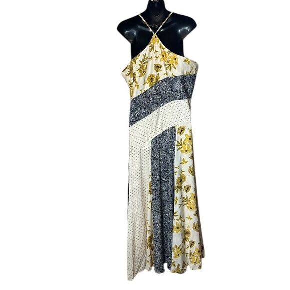 Banana republic women’s xl assymetrical hem maxi dress patchwork mixed media - Picture 5 of 8